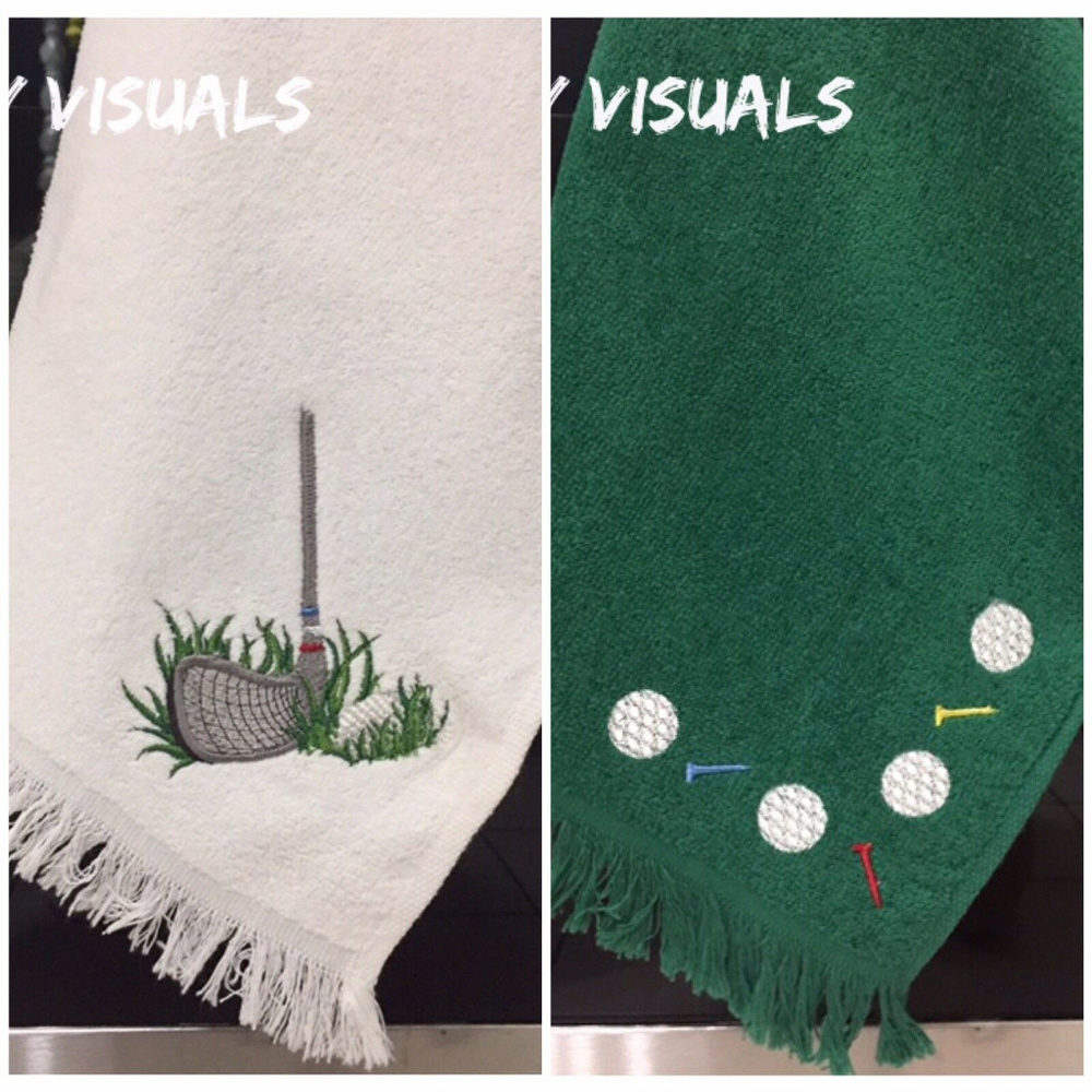 Golf PGA LPGA 2 Golf Towels Custom Embroidered